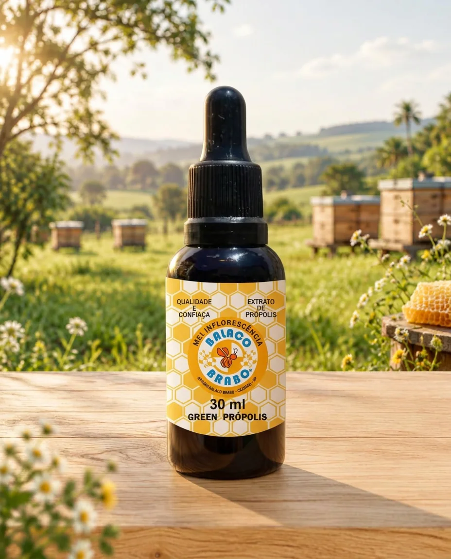 Frasco de extrato de própolis tradicional 30ml